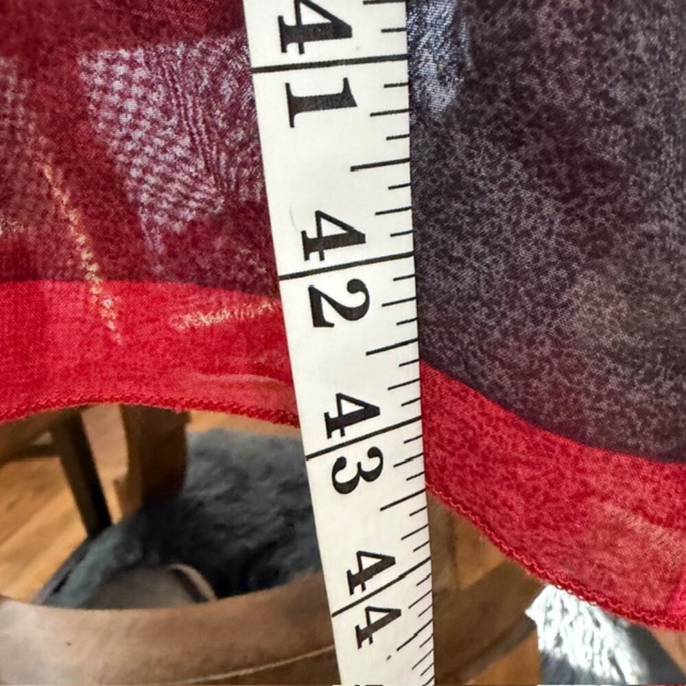 LuLaRoe Red Black Buffalo Plaid Duster Cardigan Size Large Sheer Kimono - Picture 9 of 9